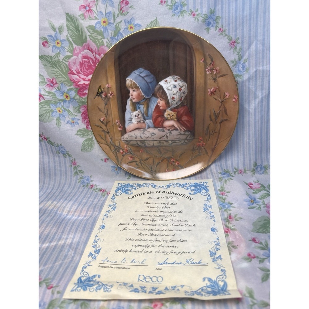 1983 RECO Sandra Kuck Sunday Best Plate Days Gone By Series w/ COA #4319